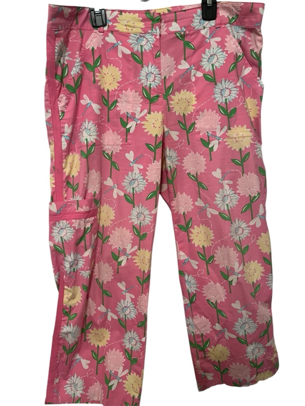 Lilly Pulitzer Size 10 Pink Floral Capris‎ Beach Resortwear Cottagecore Fairy